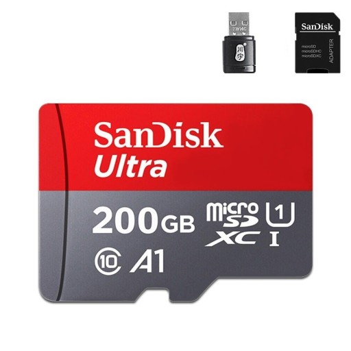 Cartão de memória Micro SDHC/SDXC com adaptador e leitor