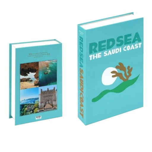 Carte decorativă falsă cu spațiu de depozitare "Marea Roșie - Coasta Saudită", deschisă, decor pentru apartament