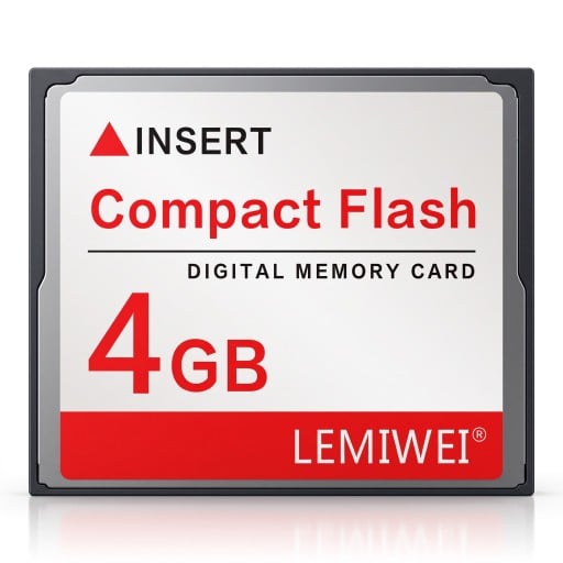 Carte mémoire CF Compact Flash LEMIWEI 4 Go Carte mémoire numérique Blanche et rouge Pour appareil photo numérique et lecteur de cartes CF