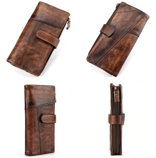 Carteira de couro grande para homem M556