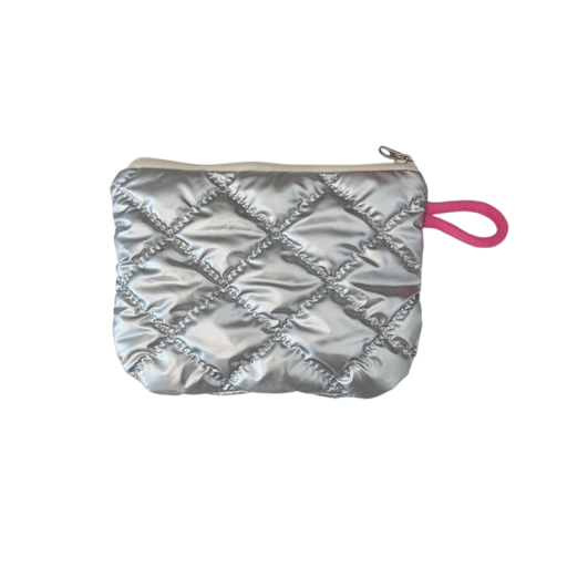 Carteira feminina com padrão acolchoado 16 x 11 cm material PU Bolsa de maquilhagem elegante Organizador estiloso com fecho de correr Porta-moedas Bolsa prática