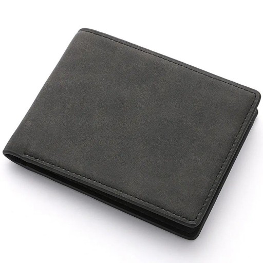 Carteira masculina neutra PU 11 x 9 cm Pequena carteira com compartimento com fecho Elegante carteira para cartões e dinheiro Para uso diário