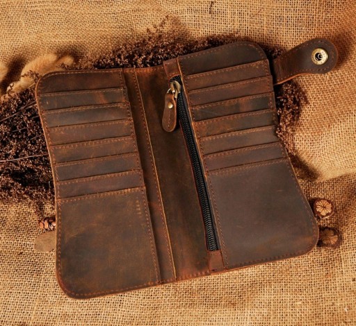 Carteira retro de couro para homem M475