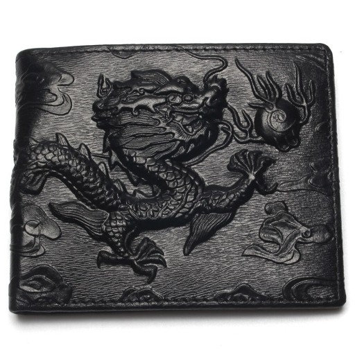 Cartera de piel para hombre con dragón M500