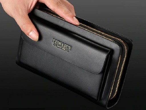 Cartera doble de piel para hombre M459