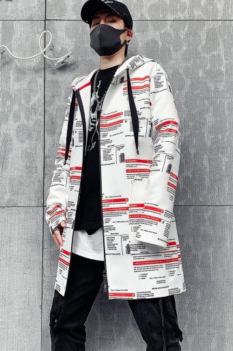 Casaco de outono masculino com estampado