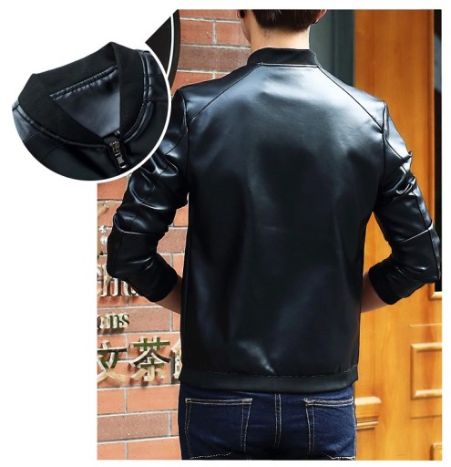 Casaco de pele masculino estiloso J2741