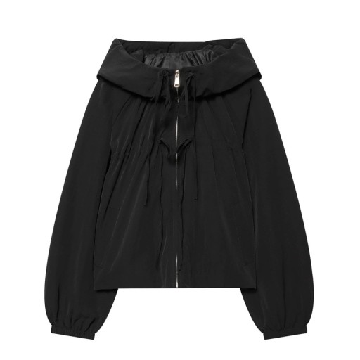 Casaco de primavera feminino com capuz e cordão ajustável com fecho e bolsos de manga longa casual para a cidade e para uso diário