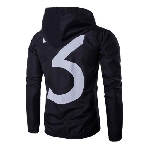 Casaco de primavera masculino com estampado nas costas J1418