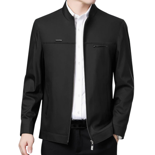 Casaco masculino com gola alta Casaco elegante com fecho de correr para a cidade e para o trabalho Casaco moderno para camisa Casaco leve de primavera Estilo masculino formal