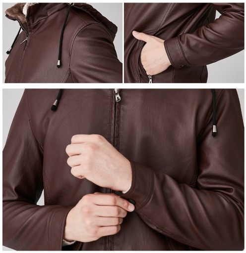 Casaco masculino de luxo com pelagem J1988