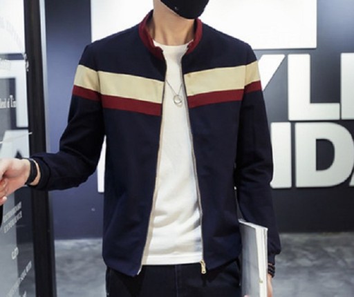 Casaco masculino de primavera/outono com riscas J2595