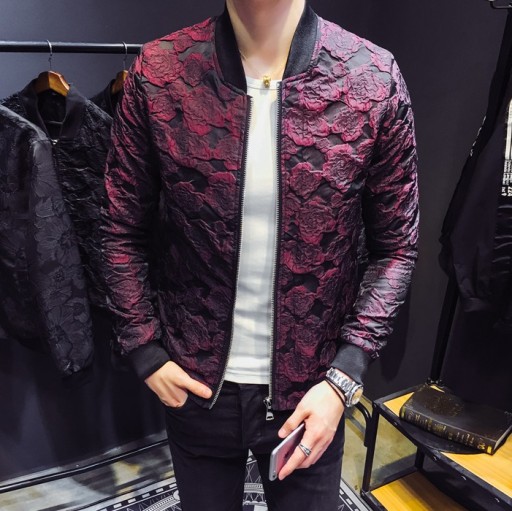 Casaco masculino luxuoso com flores J1374