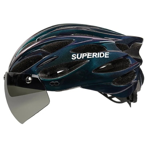 Cască de ciclism ușoară cu ochelari de protecție magnetici detașabili, orificii de ventilație, mărime unisex 54-61 cm, cască de bicicletă de protecție