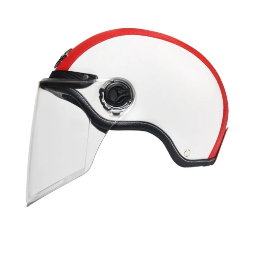 Casco estivo retrò apribile per moto 55–62 cm Casco motociclistico vintage in ABS Casco aperto protettivo con visiera solare