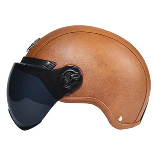 Casco motociclistico retro estivo con visiera flip-up 55–62 cm materiale ABS Visiera scura Casco aperto elegante per scooter e moto