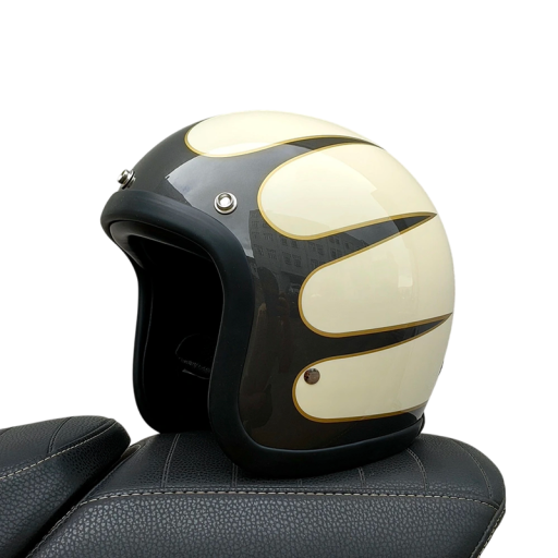 Casco retro in vetroresina per moto Casco leggero in stile vintage Casco protettivo per moto Casco aperto con imbottitura interna