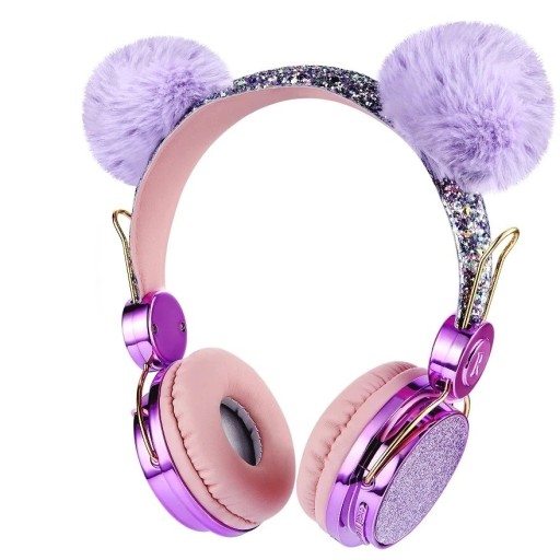 Casque d'écoute pour enfants avec pompons