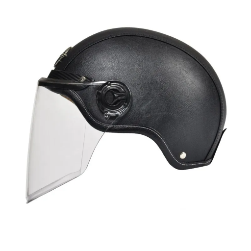 Casque de moto rétro à rabattre d'été 55–62 cm Casque de moto vintage en ABS Casque ouvert de protection avec visière solaire