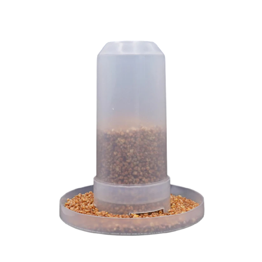 Căsuță de hrănire pentru păsări, tip rezervor 13x16x6 cm, plastic transparent cu bol pentru semințe, pentru cuști și hrănirea păsărilor în aer liber