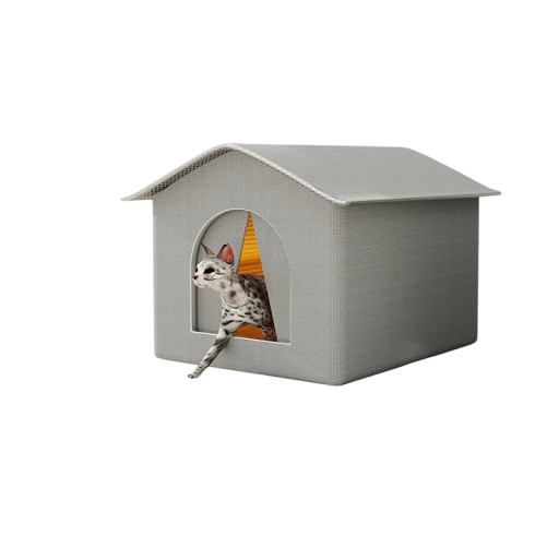 Căsuță de iarnă pentru câini și pisici 33 x 33 x 40 cm Căsuță din PVC impermeabil din plăci de polipropilenă cu două pereți, lavabilă