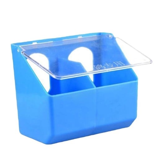 Căsuță din plastic pentru păsări cu 2 compartimente 16x9,5x14 cm plastic mai multe culori suspendată hrană pentru păsări mici