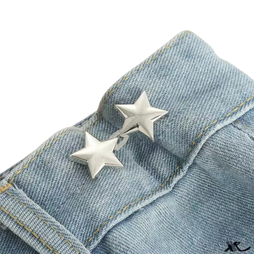 Cataramă pentru strângerea pantalonilor în talie Cataramă reglabilă fără a fi nevoie de cusut Clip metalic cu două stele Scurtare practică a taliei Accesorii pentru îmbrăcăminte