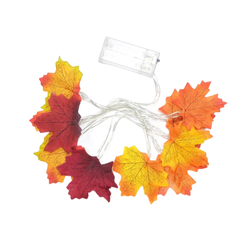 Catena luminosa LED foglie d'acero 1,5 m