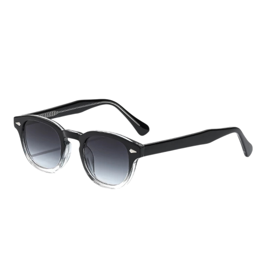 Caterside Retro Sonnenbrille Unisex UV400 Schutz Breite 138 mm und Brille 45 mm Kunststoffrahmen Schwarz-Transparent Für Reisen und den täglichen Gebrauch