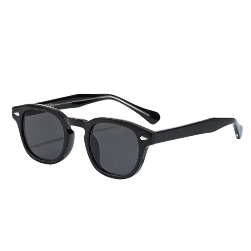 Caterside retro unisex solbriller UV400 beskyttelse Bredde 138 mm og linse 45 mm Plastisk ramme Sort farve Til rejser og daglig brug