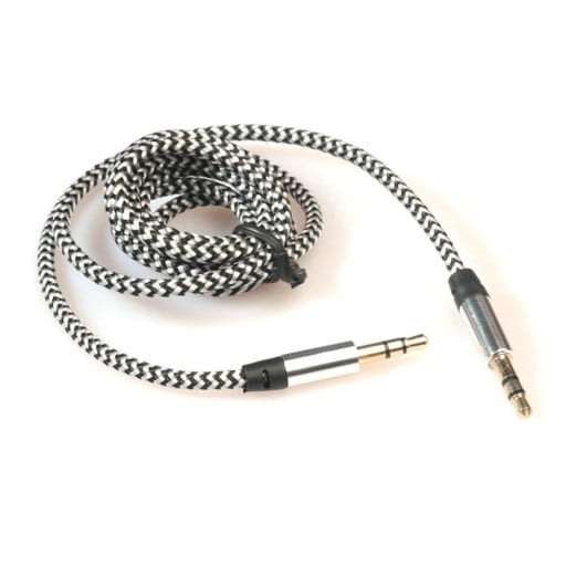 Cavo audio AUX 3,5 mm jack maschio a maschio 1 m con guaina intrecciata Connettori diritti Per collegare il telefono all'altoparlante