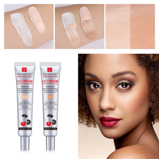 CC creme de correção da cor da pele 45ml com centella asiática SPF 25 Creme hidratante tonificante com proteção UV Creme facial