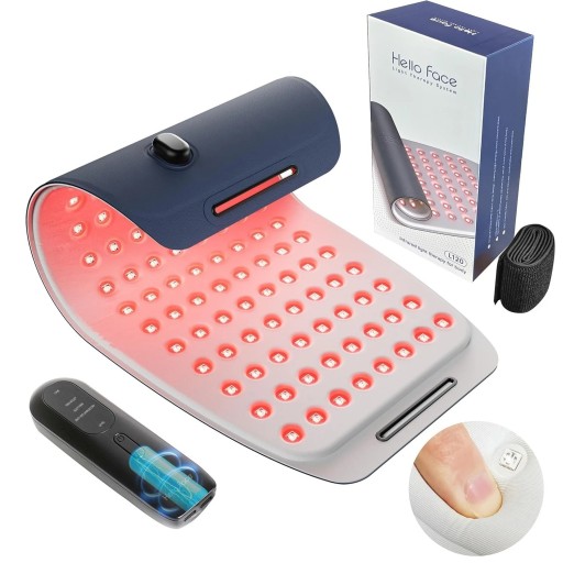 Ceinture à Lumière Rouge et Thérapie Infrarouge 43x20,5 cm Thérapie LED Rechargeable pour la Régénération Musculaire Soulagement de la Douleur Pénétration Profonde de la Lumière