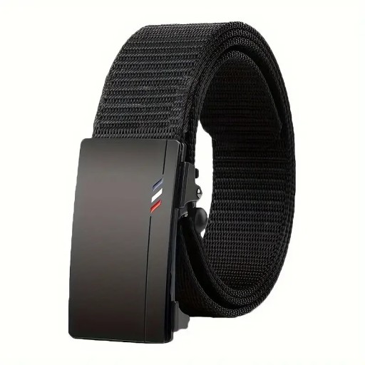 Ceinture en nylon pour homme 120 x 3,5 cm Ceinture légère réglable avec boucle automatique Pour le travail, le sport et un usage quotidien Résistante et confortable