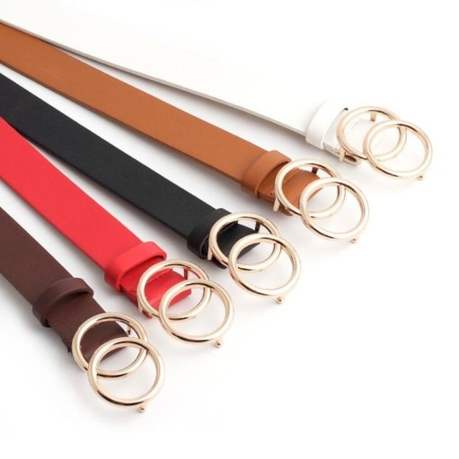 Ceinture femme avec boucle ronde double