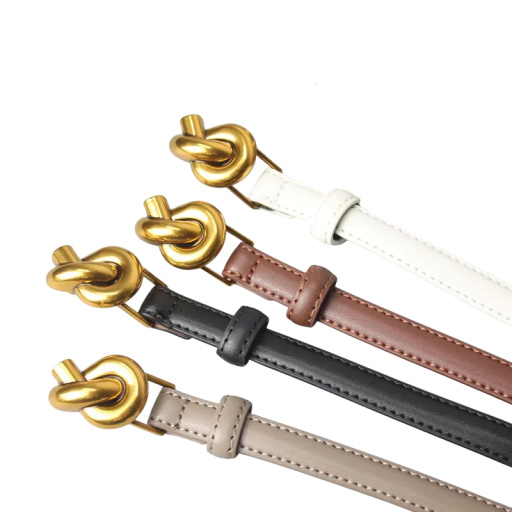 Ceinture femme en cuir véritable avec boucle en métal 105 x 2 cm Ceinture en cuir élégante pour pantalons Accessoire en cuir stylé