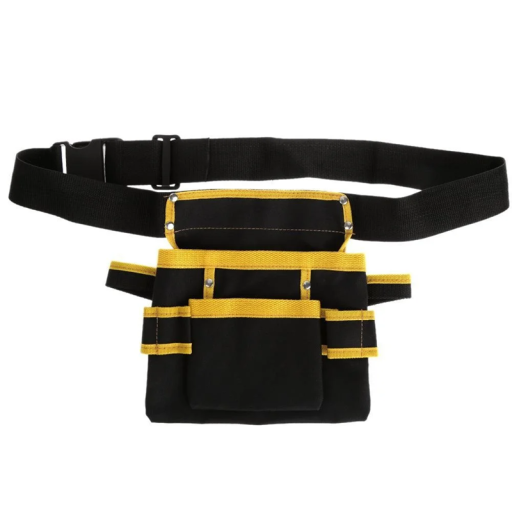 Ceinture multifonctionnelle pour électriciens Sac banane à plusieurs poches Support à outils Tissu résistant Organiseur de ceinture durable