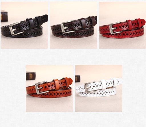 Ceinture perforée en cuir pour femmes J842