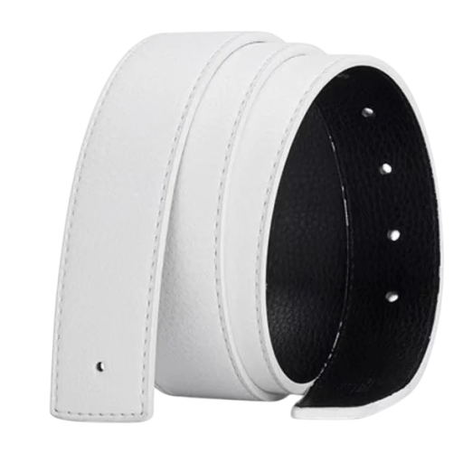 Ceinture perforée sans boucle en cuir véritable 3,8 cm Ceinture en cuir large pour boucles interchangeables Ceinture élégante en cuir de vache pour un usage quotidien