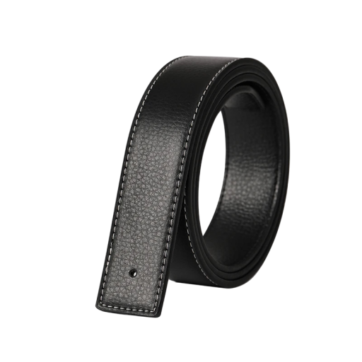 Ceinture perforée sans boucle en cuir véritable 3,8 cm Ceinture en cuir large pour boucles interchangeables Ceinture élégante en cuir de vache pour un usage quotidien
