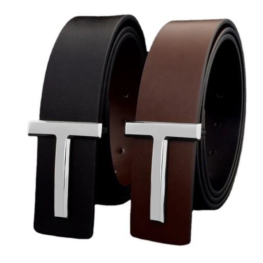 Ceinture pour homme en cuir véritable de 3,7 cm de large Ceinture en cuir élégante avec boucle en métal Accessoire classique Finition
