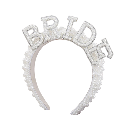 Čelenka Bride s perlami a kamínky 19 cm Čelenka s nápisem pro budoucí nevěstu Rozlučka se svobodou