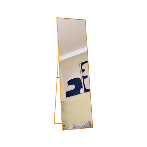 Celopostavové zrcadlo se stojanem 140 x 40 cm Sklo odolné proti roztříštění a hliníkový rám Sklopná opěra i uchycení na zeď Do bytu i provozovny