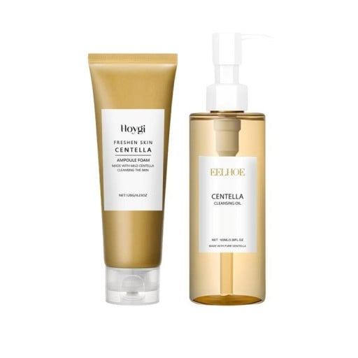 Centella set de îngrijire a pielii ulei de curățare și spumă de curățare îngrijire delicată pentru pielea sensibilă și utilizare zilnică