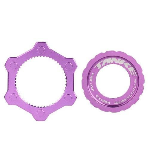 Center Lock sluitring voor remschijf TANKE paars voor assen 9/12/15 mm met aandraaimoment van 40 Nm voor bevestiging op de naaf van de fiets
