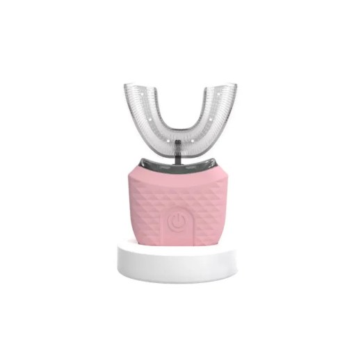 Cepillo de dientes eléctrico en forma de U 360° con luz azul Cepillo de dientes recargable inteligente para adultos con efecto blanqueador 11,5 x 6 x 2,5 cm