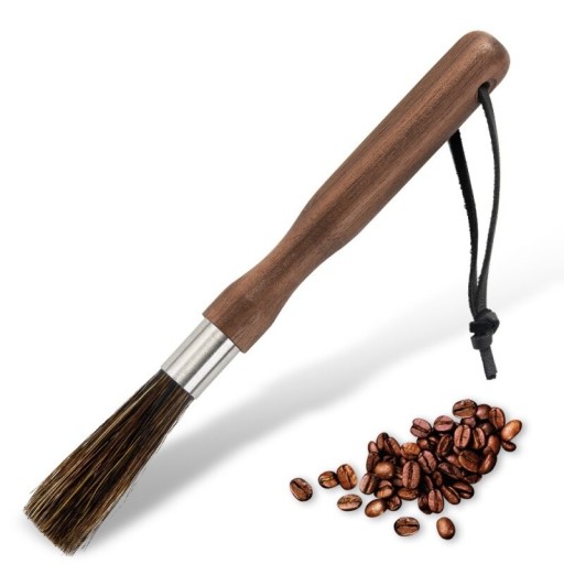 Cepillo de madera para limpieza de cafeteras con estuche