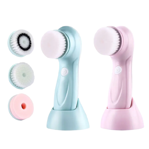 Cepillo limpiador eléctrico para la cara con 3 cabezales intercambiables Batería recargable de 350 mAh Resistente al agua Cuidado facial de masaje Cepillo limpiador eléctrico para la cara con 3 cabezales intercambiables Batería recargable de 350 mAh Resistente al agua Cuidado facial de masaje