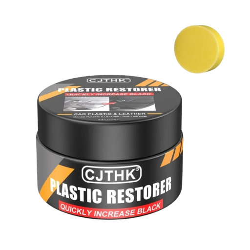 Cera per il ripristino di plastica e pelle 50 g con spugna Ripristino cruscotto Cura degli interni dell'auto Pulizia di plastica e pelle Cosmetici per auto