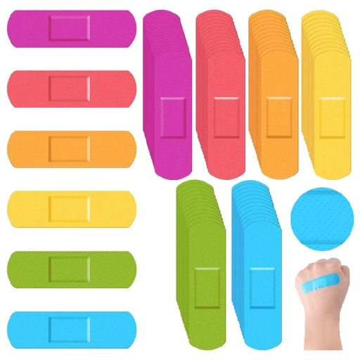 Cerotti impermeabili 72 x 19 mm 50 pz Cerotti colorati per ferite Pronto soccorso Guarigione rapida Da tenere in farmacia Confezione da viaggio